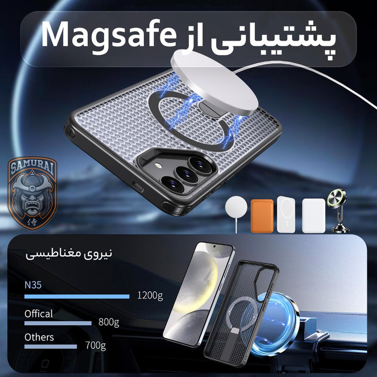 کاور سامورایی مدل Cool Stand مناسب برای گوشی موبایل سامسونگ Galaxy S24 FE