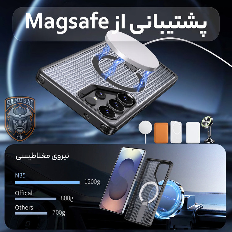 کاور سامورایی مدل Cool Stand مناسب برای گوشی موبایل سامسونگ Galaxy S25 Ultra