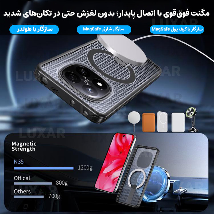 کاور لوکسار مدل AirMag مناسب برای گوشی موبایل شیائومی Note 14 Pro 5G / Poco X7 / Note 14 Pro 4G