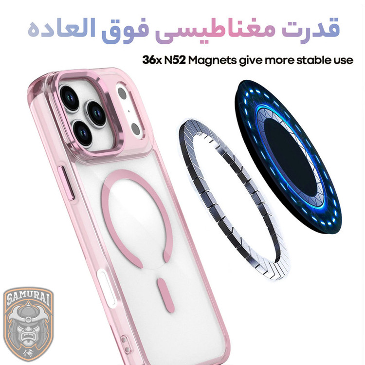 کاور سامورایی مدل Crystal Stand مناسب برای گوشی موبایل اپل iPhone 17 Pro