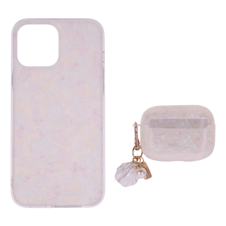 کاور طرح صدفی مناسب برای گوشی موبایل اپل Iphone 13 Pro Max به همراه کاور هدفون مناسب برای کیس اپل ایرپاد پرو 2