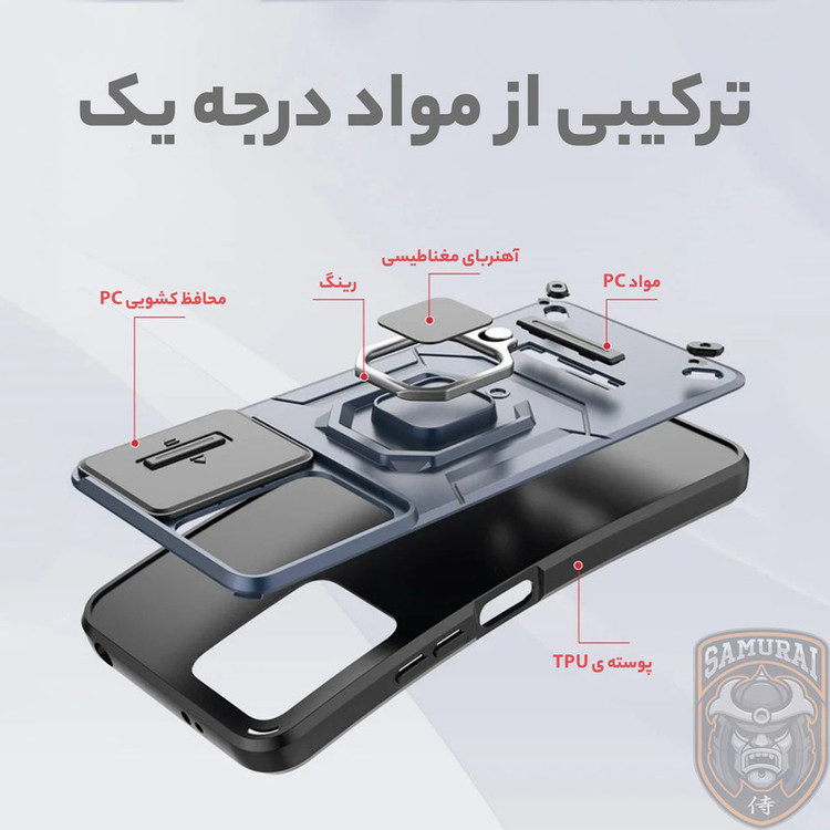 کاور سامورایی مدل Shockproof مناسب برای گوشی موبایل شیائومی Poco F7 / Redmi Turbo 4 Pro