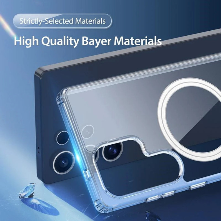 کاور هاپلایت مدل MagSafe Clear HL مناسب برای گوشی موبایل سامسونگ Galaxy S24 Ultra به همراه محافظ صفحه نمایش گوشی و محافظ لنز دوربین