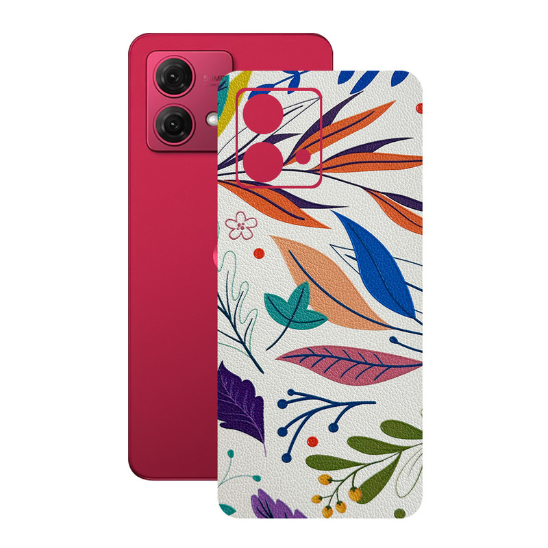 برچسب پوششی ریمکس مدل Leth طرح برگ مناسب برای گوشی موبایل موتورولا Moto G84