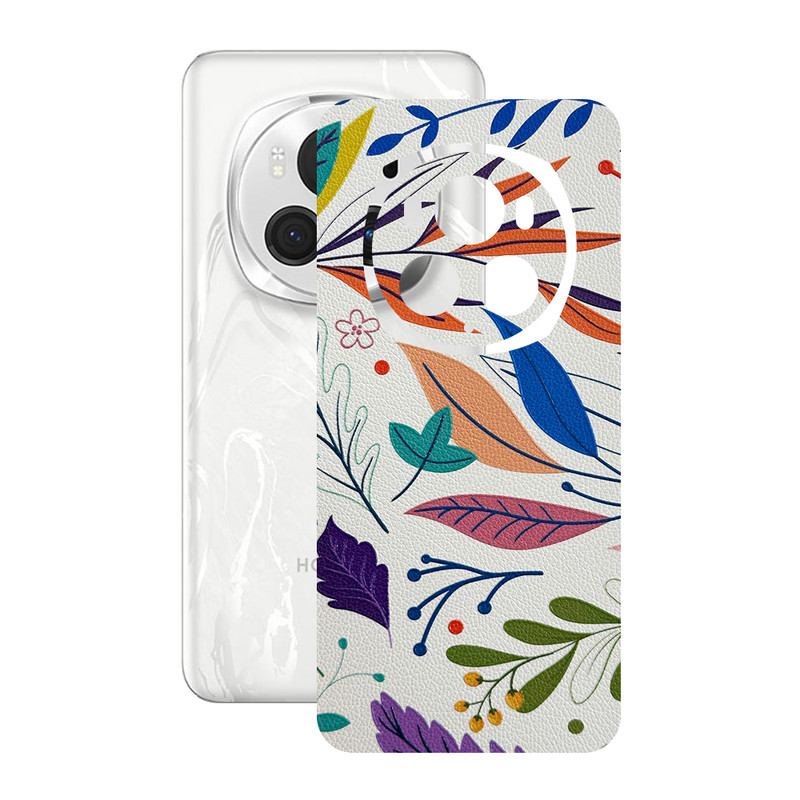 برچسب پوششی ریمکس مدل Leth طرح برگ مناسب برای گوشی موبایل آنر Magic6 Pro
