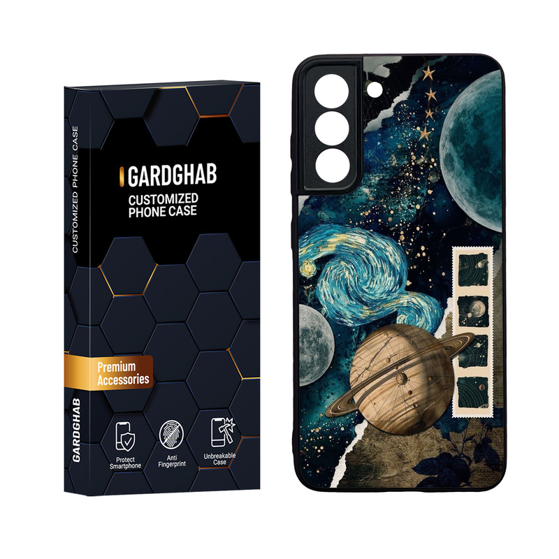 کاور گارد قاب مدل دور ژله ای پشت گلس هنری مناسب برای گوشی موبایل سامسونگ Galaxy S21 FE