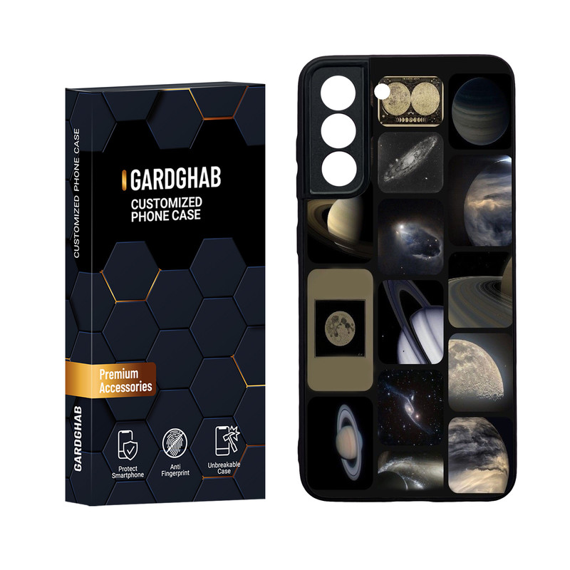 کاور گارد قاب مدل دور ژله ای پشت گلس کهکشان مناسب برای گوشی موبایل سامسونگ Galaxy S21 FE