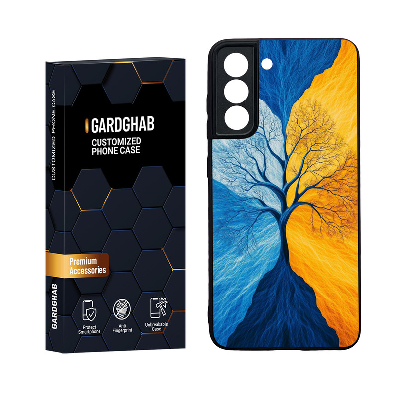 کاور گارد قاب مدل دور ژله ای پشت گلس هنری مناسب برای گوشی موبایل سامسونگ Galaxy S21 FE