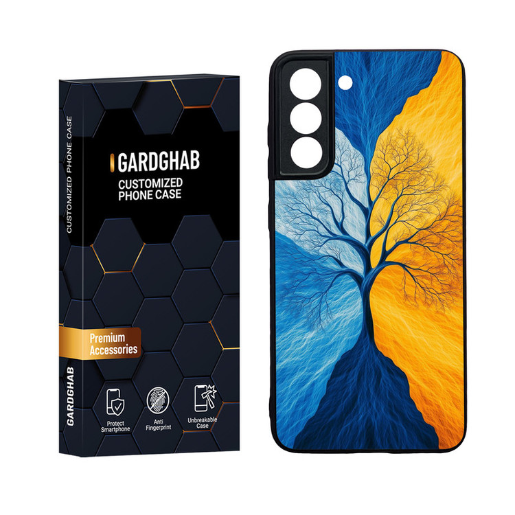 کاور گارد قاب مدل دور ژله ای پشت گلس هنری مناسب برای گوشی موبایل سامسونگ Galaxy S21 FE