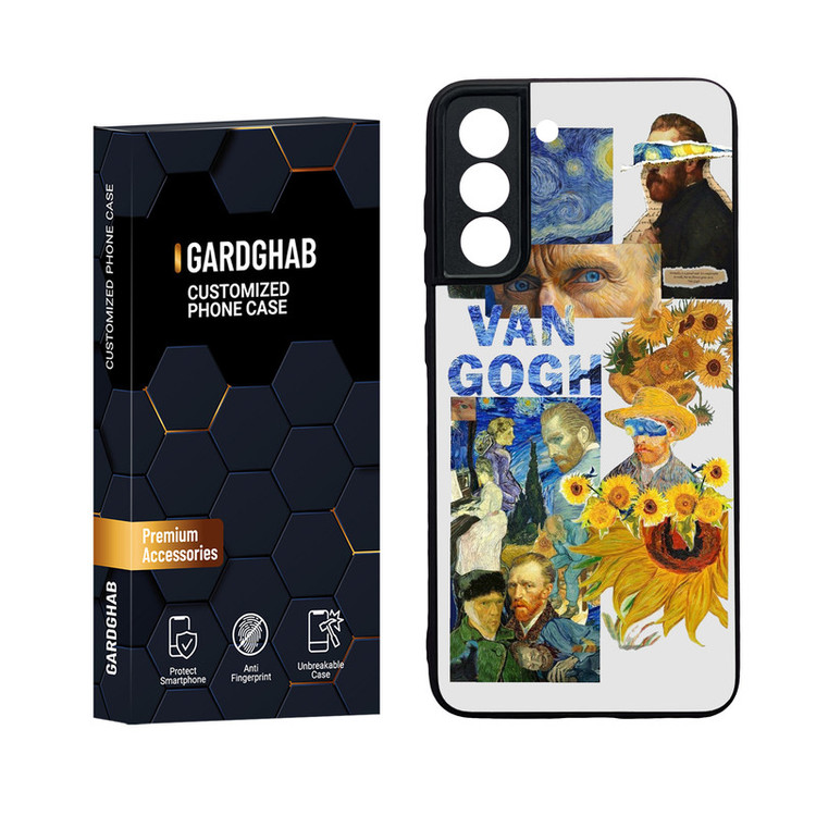 کاور گارد قاب مدل دور ژله ای پشت گلس هنری مناسب برای گوشی موبایل سامسونگ Galaxy S21 FE