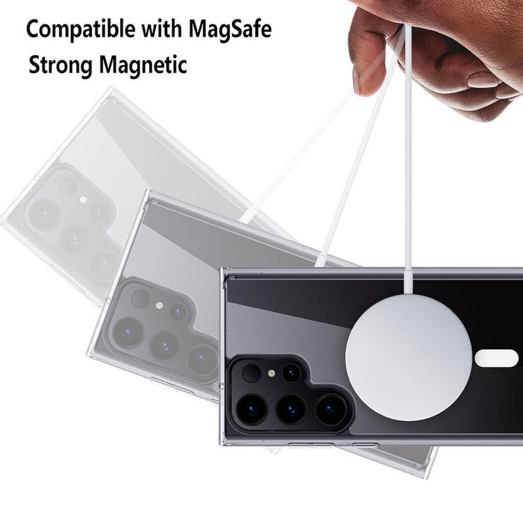 کاور هاپلایت مدل MagSafe Clear HL مناسب برای گوشی موبایل سامسونگ Galaxy S23 Ultra به همراه محافظ صفحه نمایش گوشی و محافظ لنز دوربین