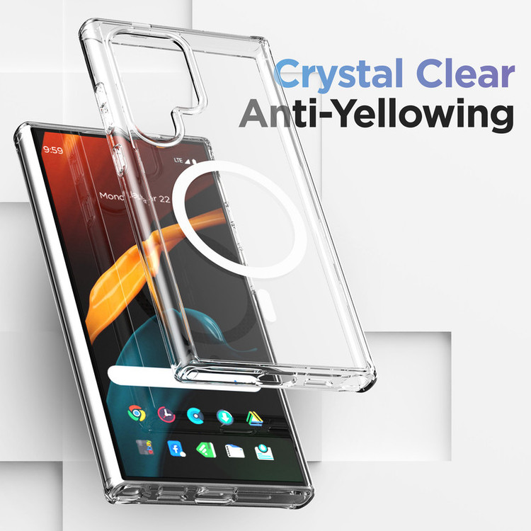 کاور هاپلایت مدل MagSafe Clear HL مناسب برای گوشی موبایل سامسونگ Galaxy S23 Ultra به همراه محافظ صفحه نمایش گوشی و محافظ لنز دوربین