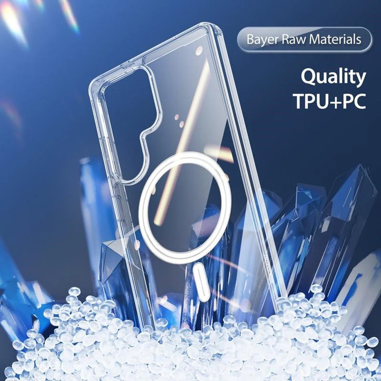 کاور هاپلایت مدل MagSafe Clear HL مناسب برای گوشی موبایل سامسونگ Galaxy S23 Ultra به همراه محافظ صفحه نمایش گوشی و محافظ لنز دوربین