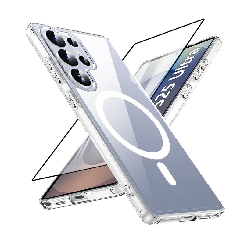 کاور آلتیمیت شیلد مدل TPR Magsafe GLS مناسب برای گوشی موبایل سامسونگ Galaxy S25 Ultra به همراه محافظ صفحه نمایش گوشی