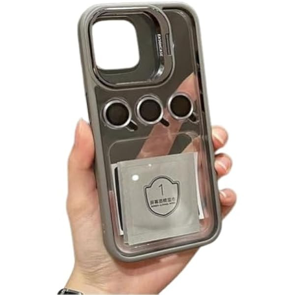 کاور مدل STAND مناسب برای گوشی موبایل اپل iphone 15 pro max به همراه محافظ لنز