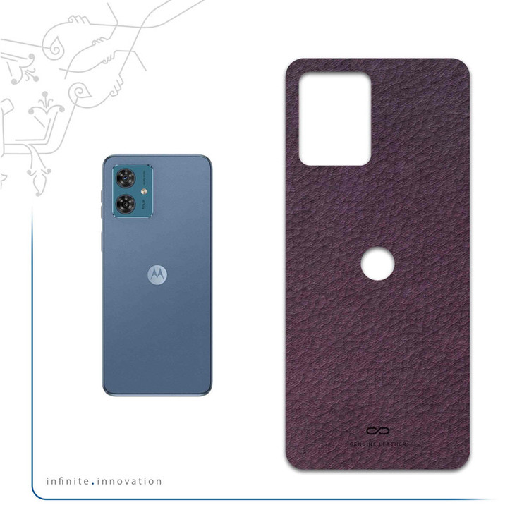 برچسب پوششی ماهوت مدل Purple-Leather مناسب برای گوشی موبایل موتورولا Moto G54