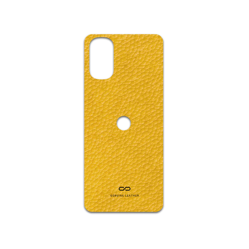 برچسب پوششی ماهوت مدل Mustard-Leather مناسب برای گوشی موبایل موتورولا Moto E32s