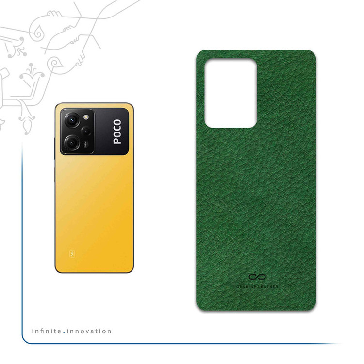 برچسب پوششی ماهوت مدل Green-Leather مناسب برای گوشی موبایل شیائومی Poco X5 Pro