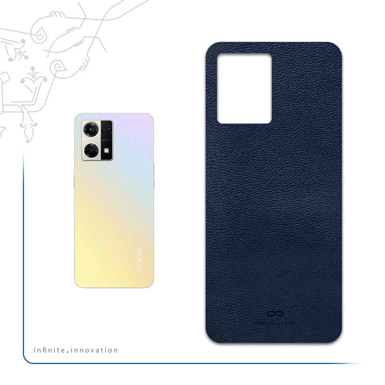 برچسب پوششی ماهوت مدل Deep-Blue-Leather مناسب برای گوشی موبایل اپو Reno 8 4G