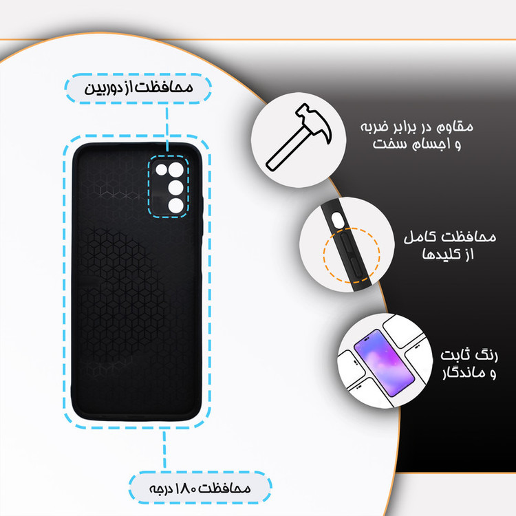 کاور گارد قاب علوی دورژله ای مدل حیوانات مناسب برای گوشی موبایل سامسونگ Galaxy A03s
