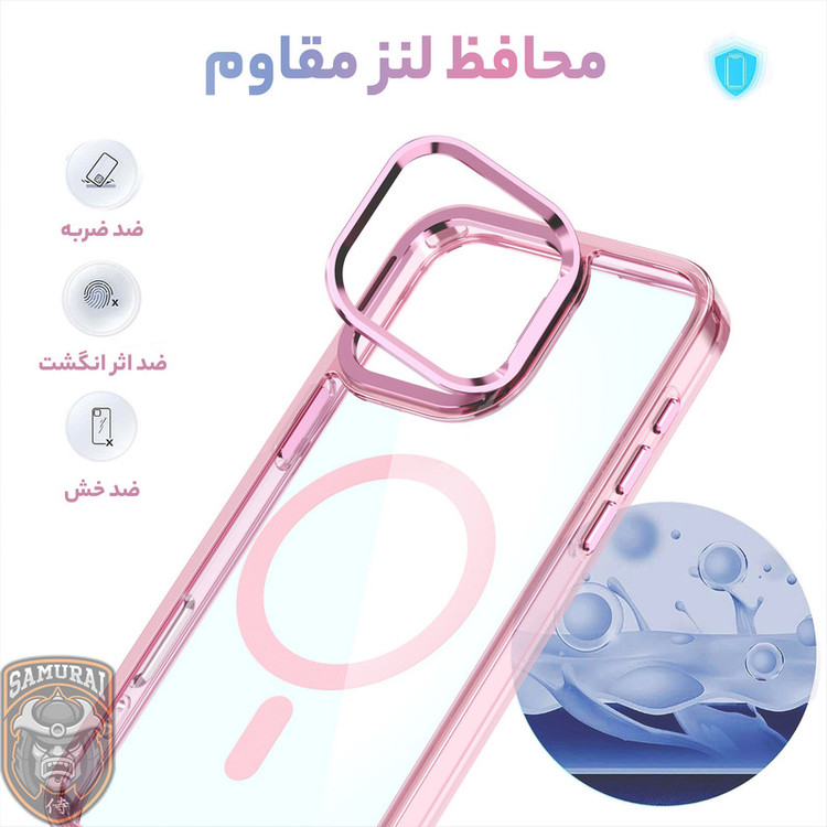 کاور سامورایی مدل Crystal Stand مناسب برای گوشی موبایل اپل iPhone 16 Pro Max