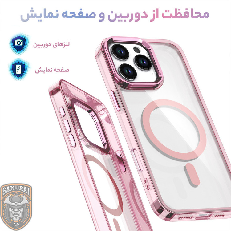 کاور سامورایی مدل Crystal Stand مناسب برای گوشی موبایل اپل iPhone 16 Pro Max