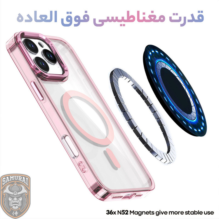 کاور سامورایی مدل Crystal Stand مناسب برای گوشی موبایل اپل iPhone 16 Pro Max
