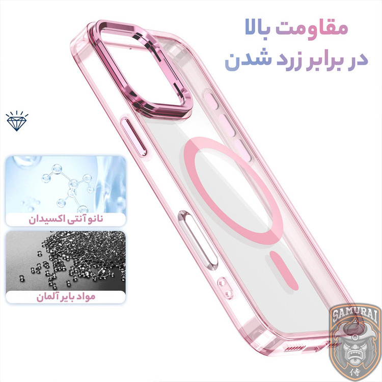 کاور سامورایی مدل Crystal Stand مناسب برای گوشی موبایل اپل iPhone 16 Pro Max