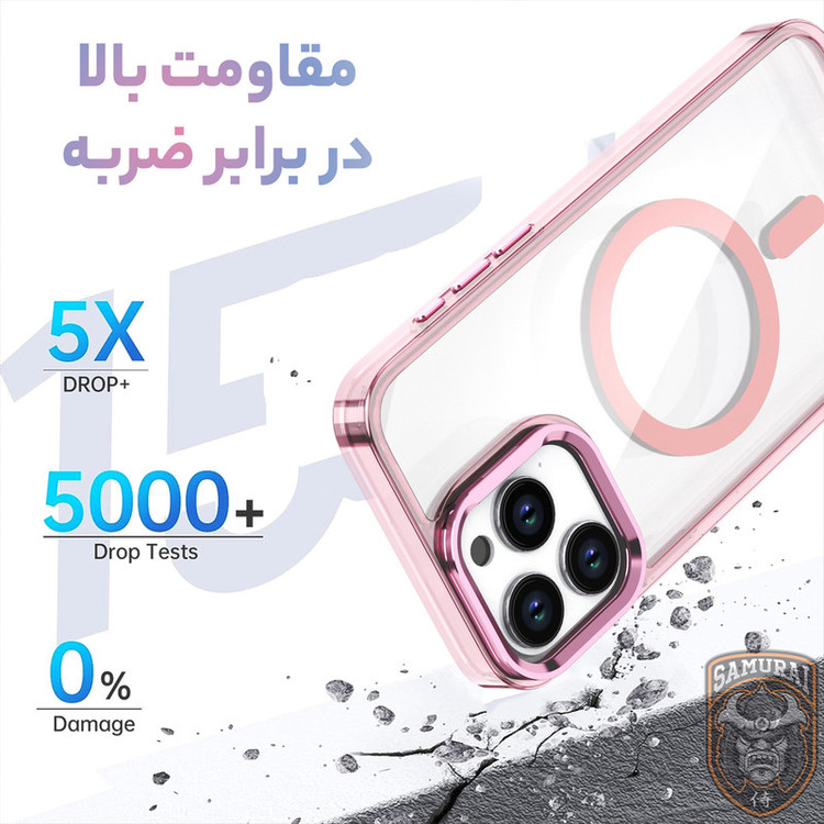 کاور سامورایی مدل Crystal Stand مناسب برای گوشی موبایل اپل iPhone 16 Pro Max