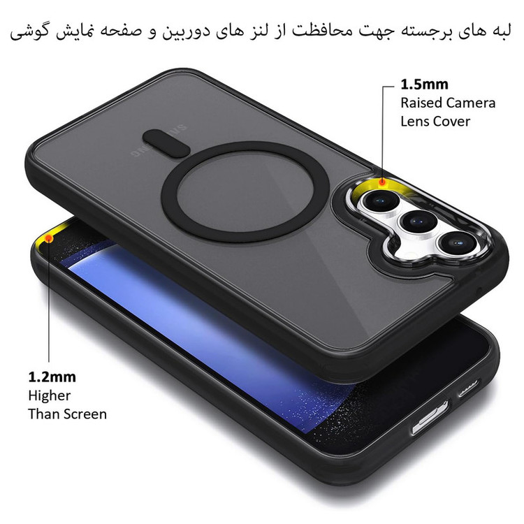 کاور بادی قاب مدل مگ سیف مات طرح Magsafe مناسب برای گوشی موبایل سامسونگ Galaxy S23 FE