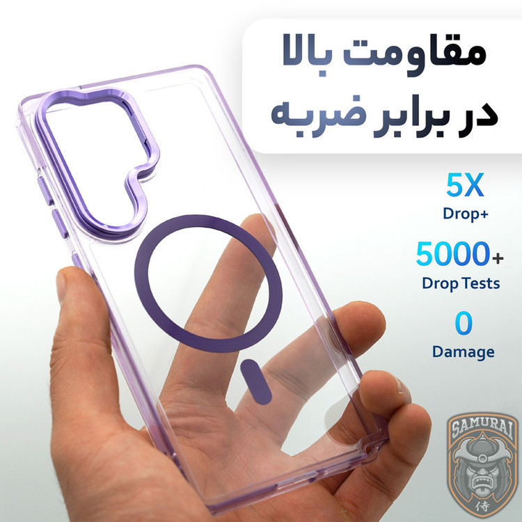 کاور سامورایی مدل Crystal Stand مناسب برای گوشی موبایل سامسونگ Galaxy S25 Ultra