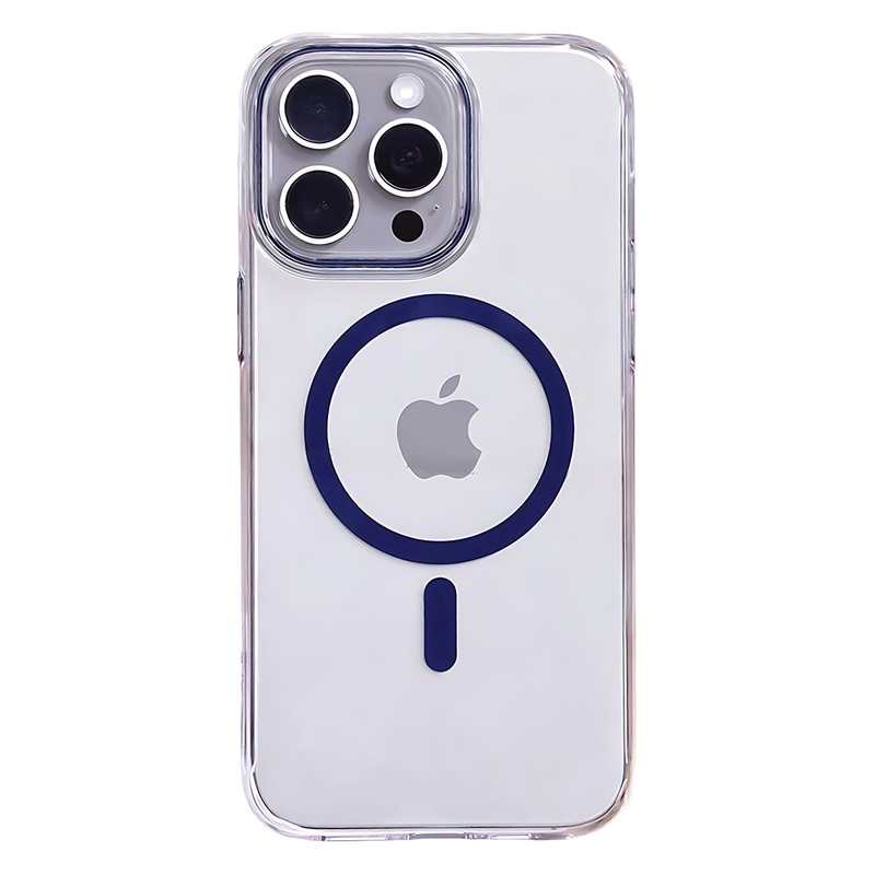 کاور مدل شیشه‌ای مگ سیف دار رنگی مناسب برای گوشی موبایل اپل IPHONE 15 PROMAX
