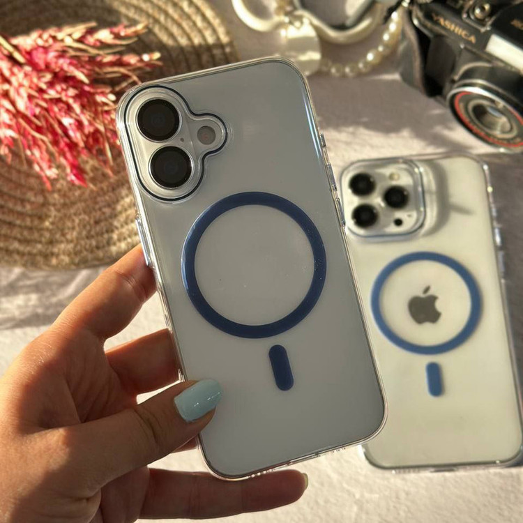 کاور مدل شیشهای مگ سیف دار رنگی مناسب برای گوشی موبایل اپل IPHONE 15 PROMAX