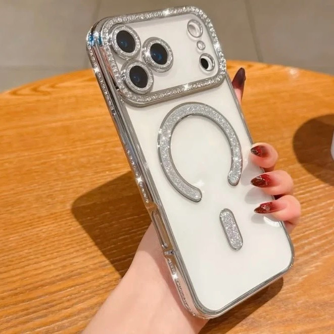 کاور مدل مگسیف طرح شاین نگین دار مناسب برای گوشی موبایل اپل IPHONE 17