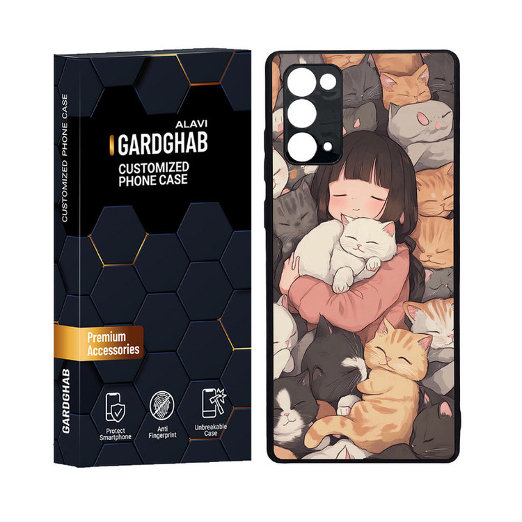 کاور گارد قاب علوی مدل دور ژله ای پشت گلس فانتزی مناسب برای گوشی موبایل سامسونگ Galaxy Note 20