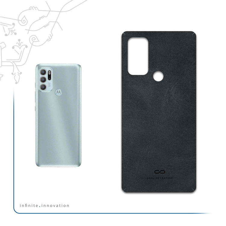 برچسب پوششی ماهوت مدل Graphite-Buffalo-Leather مناسب برای گوشی موبایل موتورولا Moto G60S