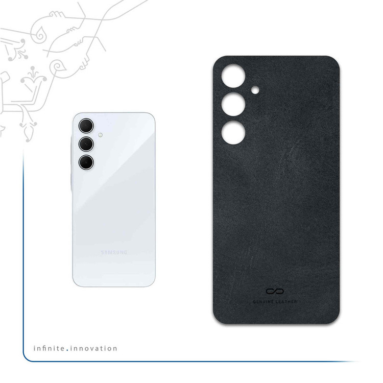 برچسب پوششی ماهوت مدل Graphite-Buffalo-Leather مناسب برای گوشی موبایل سامسونگ Galaxy A55