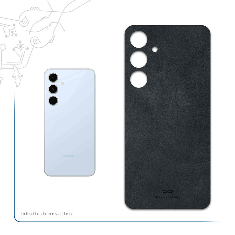 برچسب پوششی ماهوت مدل Graphite-Buffalo-Leather مناسب برای گوشی موبایل سامسونگ Galaxy S24 FE