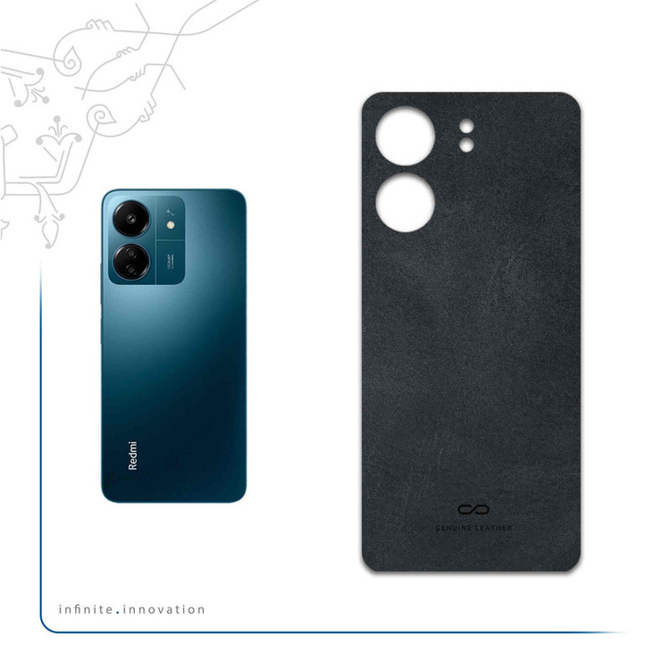 برچسب پوششی ماهوت مدل Graphite-Buffalo-Leather مناسب برای گوشی موبایل شیائومی Redmi 13C
