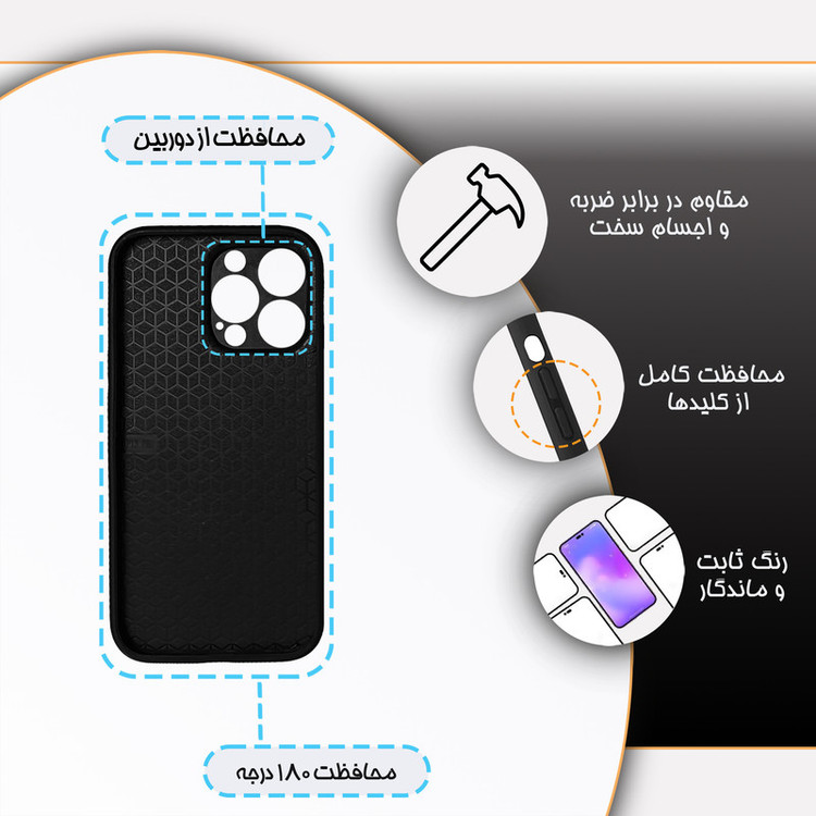 کاور گارد قاب مدل دورژله ای پسرانه مناسب برای گوشی موبایل اپل iPhone 13 Pro
