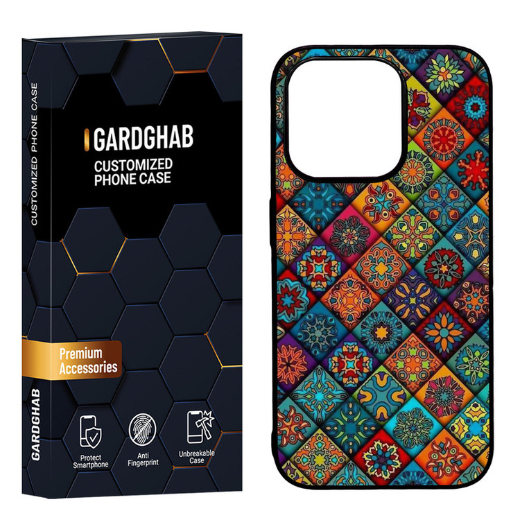 کاور گارد قاب مدل دور ژله ای پشت گلس طبیعت مناسب برای گوشی موبایل اپل iPhone15 pro