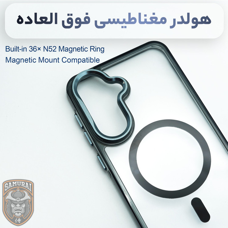 کاور سامورایی مدل Crystal Stand مناسب برای گوشی موبایل سامسونگ Galaxy S25 FE
