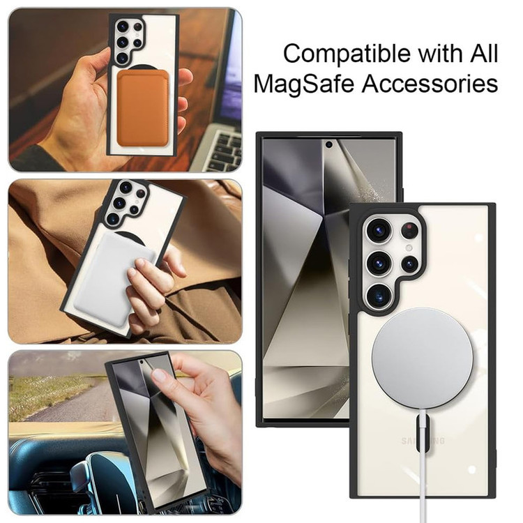 کاور آکوآرا مدل MagSafe GLS BKRNG مناسب برای گوشی موبایل سامسونگ Galaxy S25 Ultra به همراه محافظ صفحه نمایش و محافظ لنز