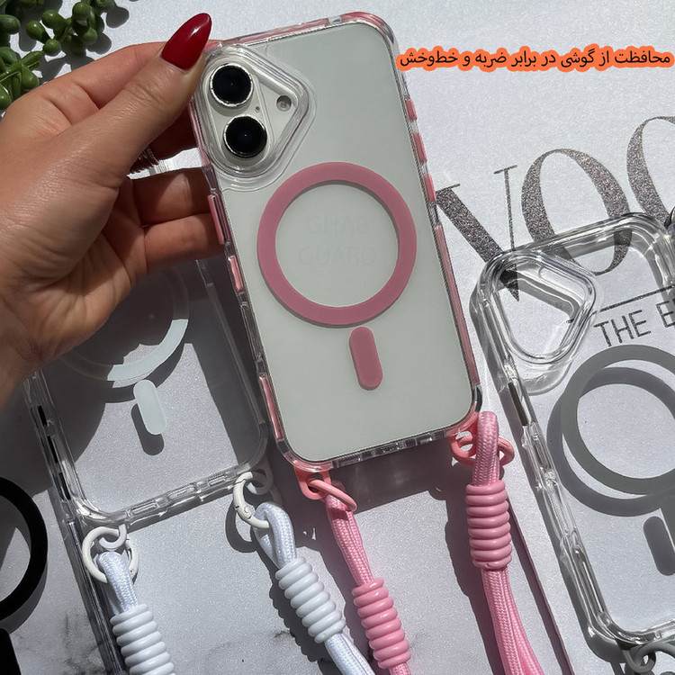 کاور قاب گارد مدل MGRB مناسب برای گوشی موبایل اپل iPhone 15 به همراه بند آویز