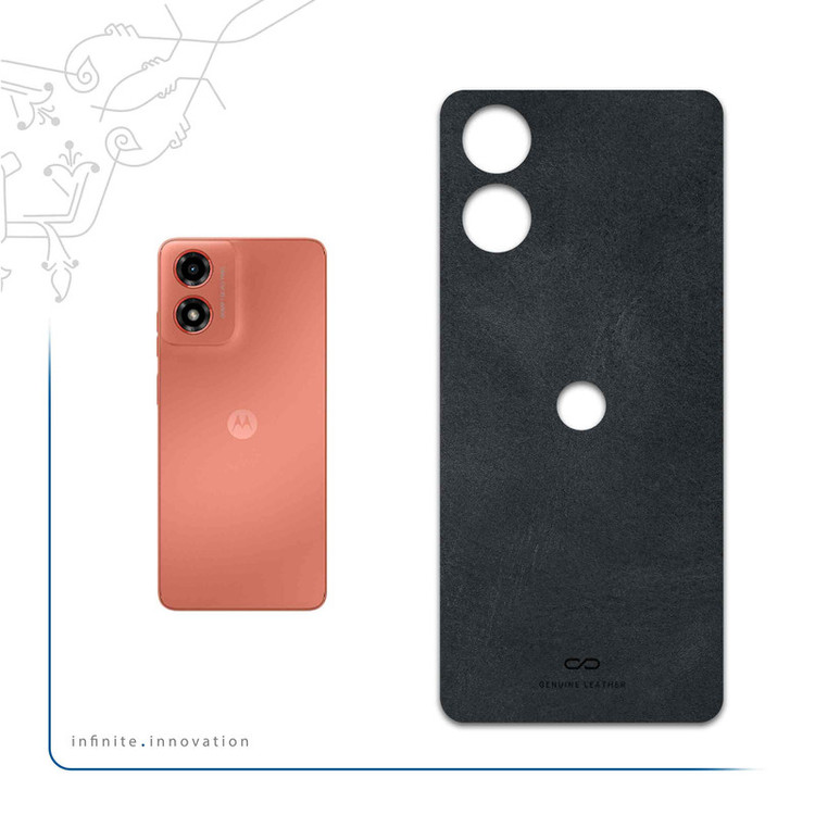 برچسب پوششی ماهوت مدل Graphite-Buffalo-Leather مناسب برای گوشی موبایل موتورولا Moto G04s
