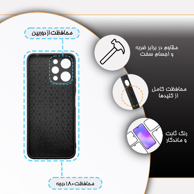 کاور گارد قاب علوی مدل دورژله ای ساده و مینیمال مناسب برای گوشی موبایل شیائومی Poco M6 pro 5G