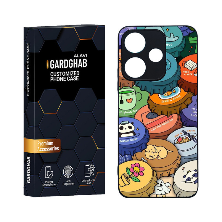 کاور گارد قاب علوی مدل دورژله ای کارتنی و انیمه مناسب برای گوشی موبایل شیائومی Redmi 13 4G / 5G