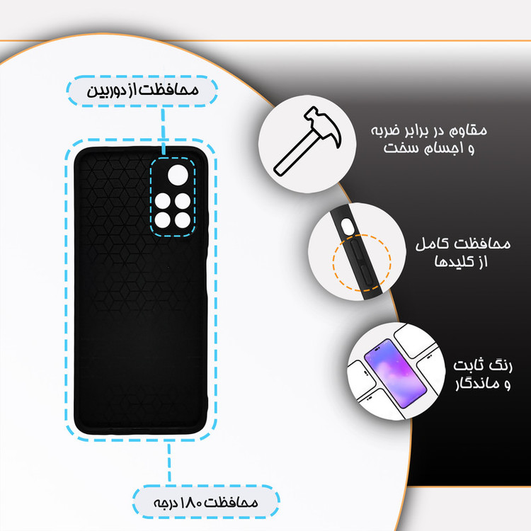 کاور گارد قاب مدل سنگ مناسب برای گوشی موبایل شیائومی Poco M4 Pro 5G / Redmi Note 11 5G