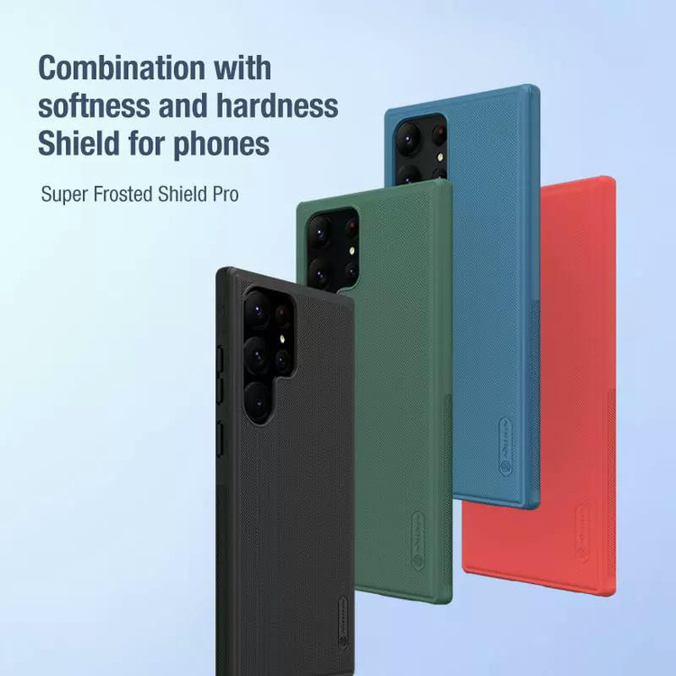 کاور نیلکین مدل Super Frosted Shield Pro مناسب برای گوشی موبایل سامسونگ Galaxy S23 Ultra