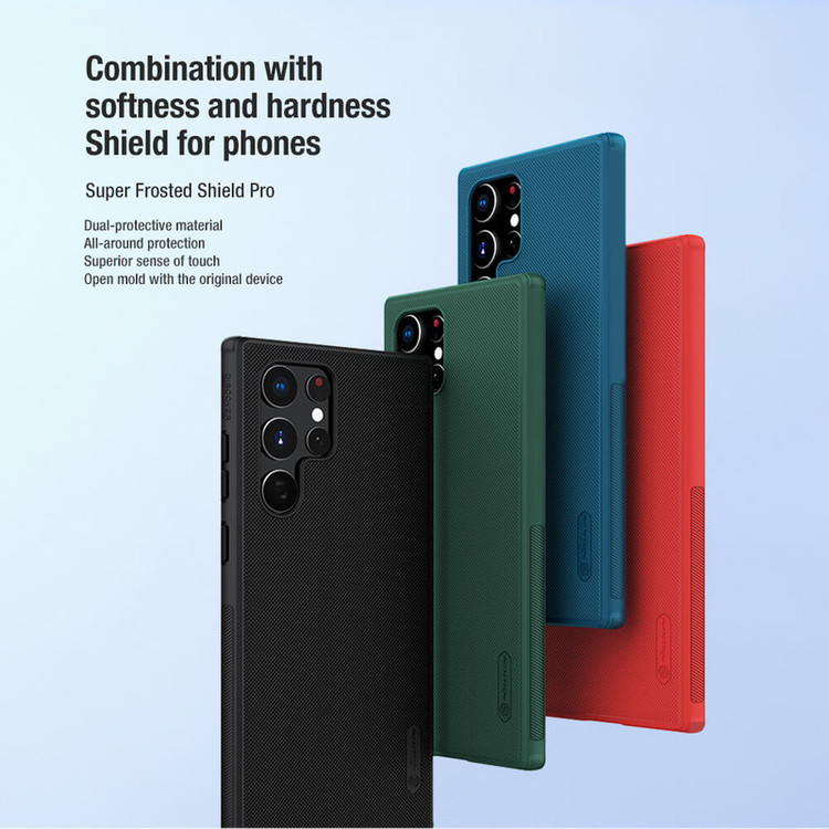 کاور نیلکین مدل Super Frosted Shield Pro مناسب برای گوشی موبایل سامسونگ Galaxy S22 Ultra